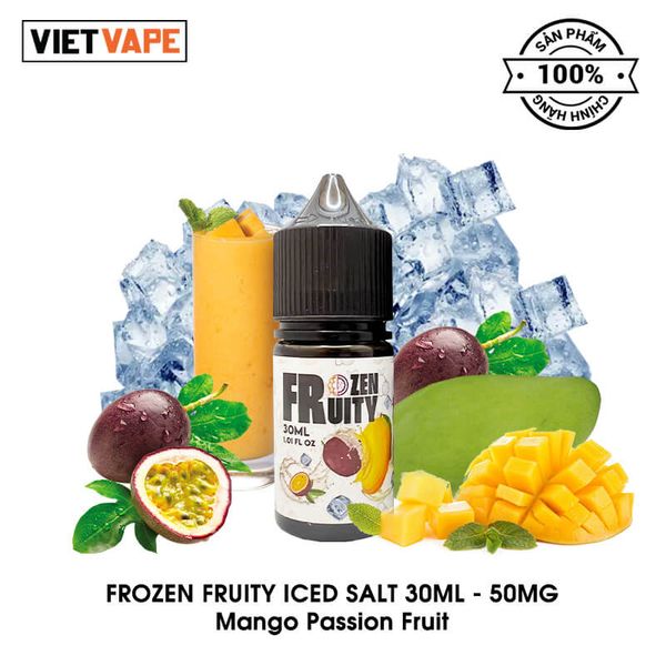 Frozen Fruity Iced Mango Passion Fruit Salt Nic 30ml Tinh Dầu Vape Mỹ Chính Hãng