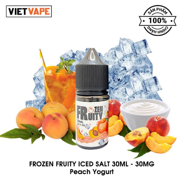 Frozen Fruity Iced Peach Yogurt Salt Nic 30ml Tinh Dầu Vape Mỹ Chính Hãng