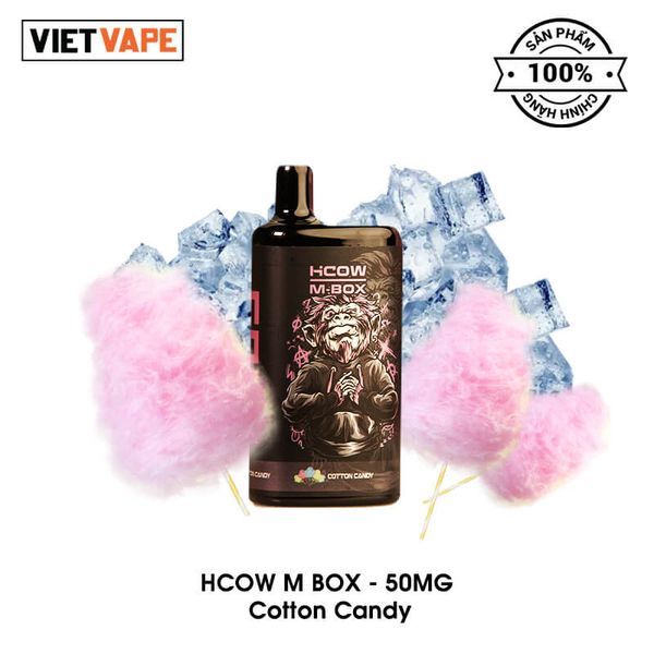 HCOW M Box Cotton Candy 6000 Hơi Sạc Lại Pod Dùng 1 Lần Chính Hãng