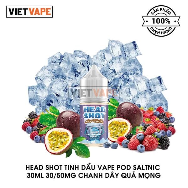 Head Shot Chanh Dây Quả Mọng Salt Nic 30ml Tinh Dầu Vape Chính Hãng