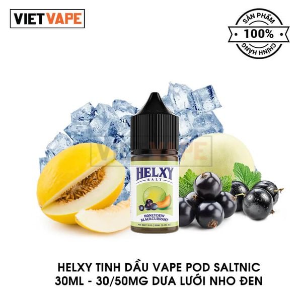 Helxy Dưa Lưới Nho Đen Salt Nic 30ml Tinh Dầu Vape Chính Hãng