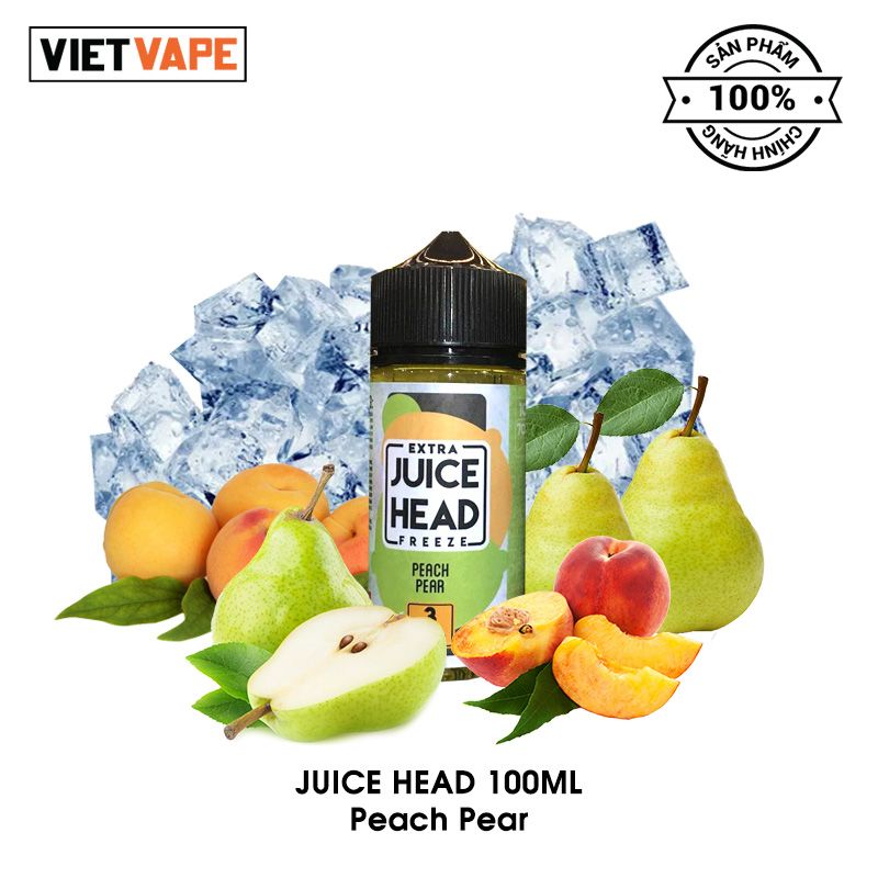 Juice Head Peach Pear Freebase 100ml Tinh Dầu Vape Mỹ