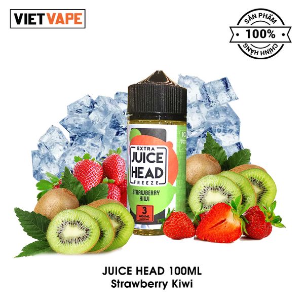 Juice Head Strawberry Kiwi Freebase 100ml Tinh Dầu Vape