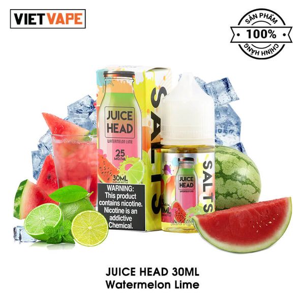 Juice Head Watermelon Lime Salt Nic 30ml Tinh Dầu Vape