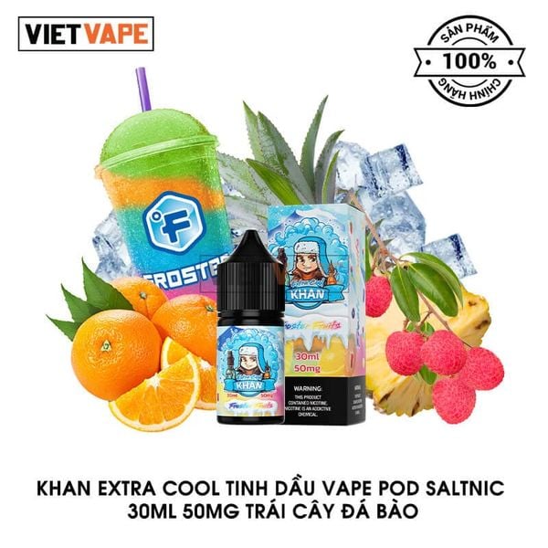 Khan Extra Cool Trái Cây Đá Bào Salt Nic 30ml Tinh Dầu Vape Chính Hãng