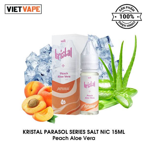 Kristal Parasol Series Peach Aloe Vera Salt Nic 15ml Tinh Dầu Vape Malaysia Chính Hãng