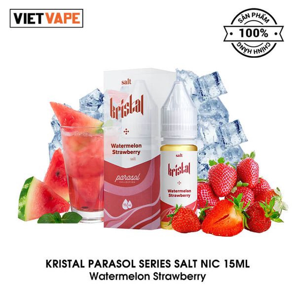 Kristal Parasol Series Watermelon Strawberry Salt Nic 15ml Tinh Dầu Vape Malaysia Chính Hãng