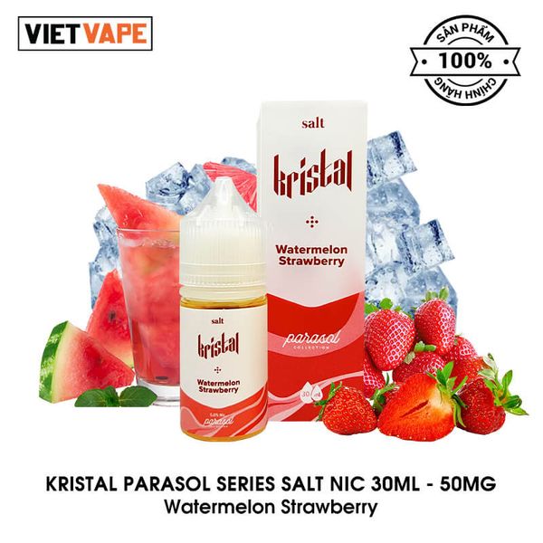 Kristal Parasol Series Watermelon Strawberry Salt Nic 30ml Tinh Dầu Vape Malaysia Chính Hãng