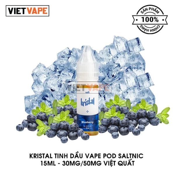 Kristal Việt Quất Salt Nic 15ml Tinh Dầu Vape Malaysia Chính Hãng
