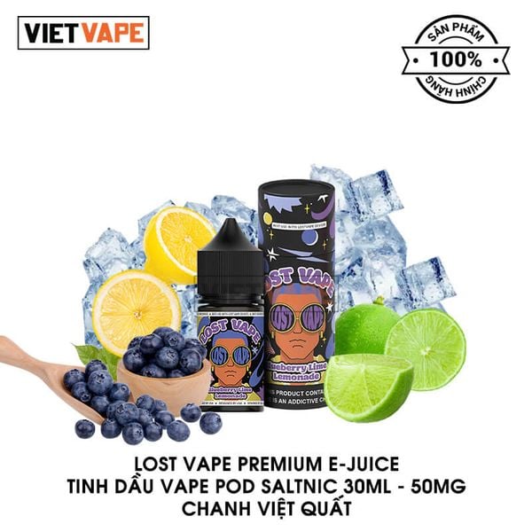 Lost Vape Premium E-Juice Chanh Việt Quất Salt Nic 30ml Tinh Dầu Vape Chính Hãng
