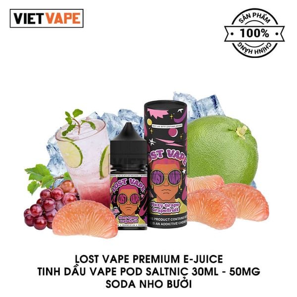 Lost Vape Premium E-Juice Soda Nho Bưởi Salt Nic 30ml Tinh Dầu Vape Chính Hãng