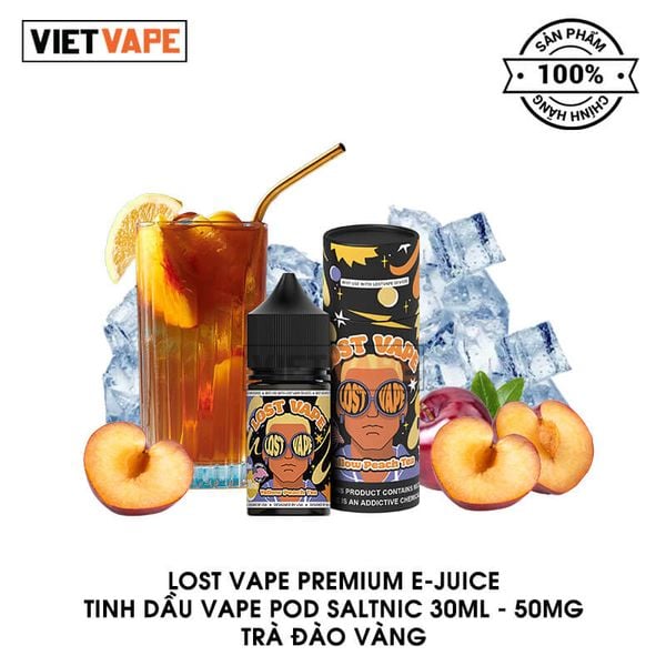 Lost Vape Premium E-Juice Trà Đào Vàng Salt Nic 30ml Tinh Dầu Vape Chính Hãng