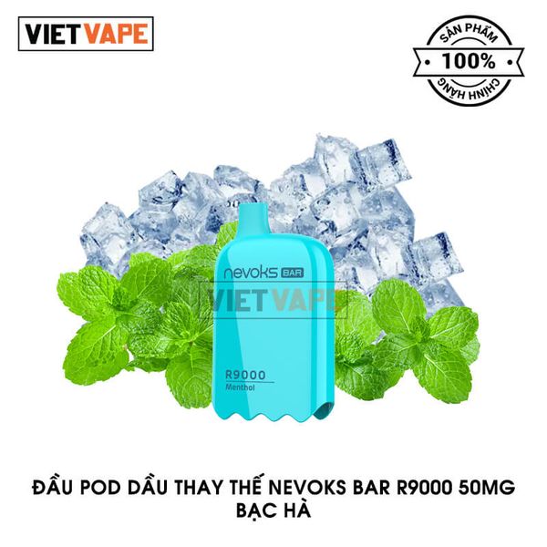 Đầu Pod Dầu Thay Thế Nevoks Bar R9000 Bạc Hà Chính Hãng