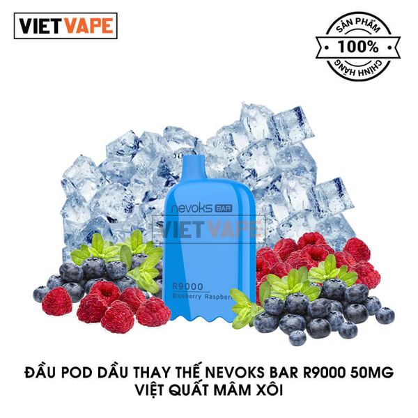 Đầu Pod Dầu Thay Thế Nevoks Bar R9000 Việt Quất Mâm Xôi Chính Hãng