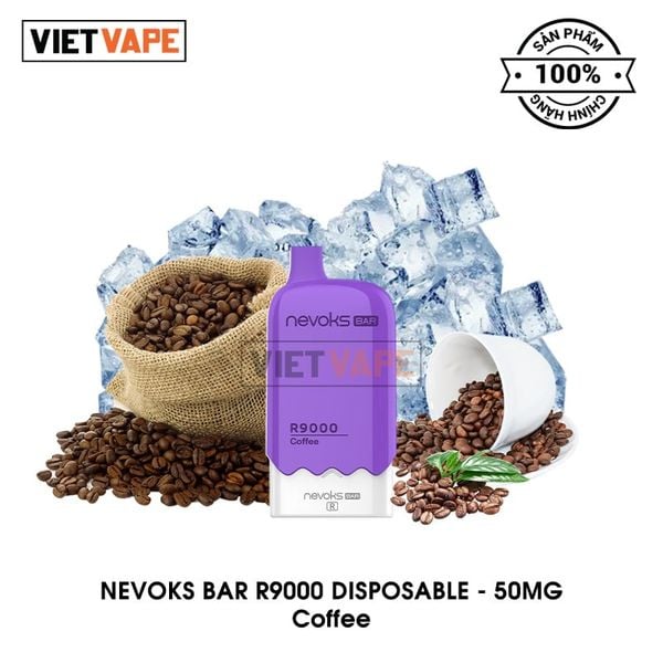 Nevoks Bar R9000 Coffee 9000 Hơi Sạc Lại Pod Dùng 1 Lần Chính Hãng