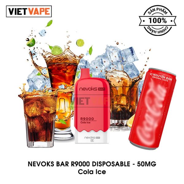 Nevoks Bar R9000 Cola Ice 9000 Hơi Sạc Lại Pod Dùng 1 Lần Chính Hãng