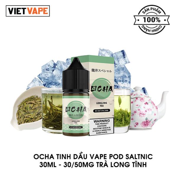 Ocha Trà Long Tĩnh Salt Nic 30ml Tinh Dầu Vape Chính Hãng