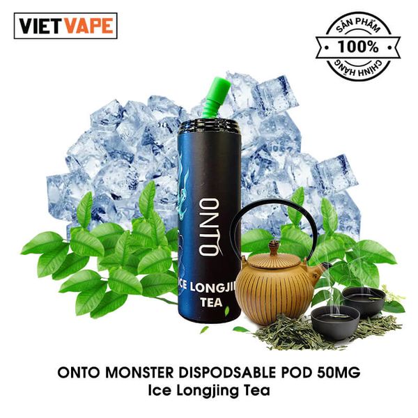 ONTO Monster Longjing Tea 6000 Hơi Sạc Lại Pod Dùng 1 Lần Chính Hãng