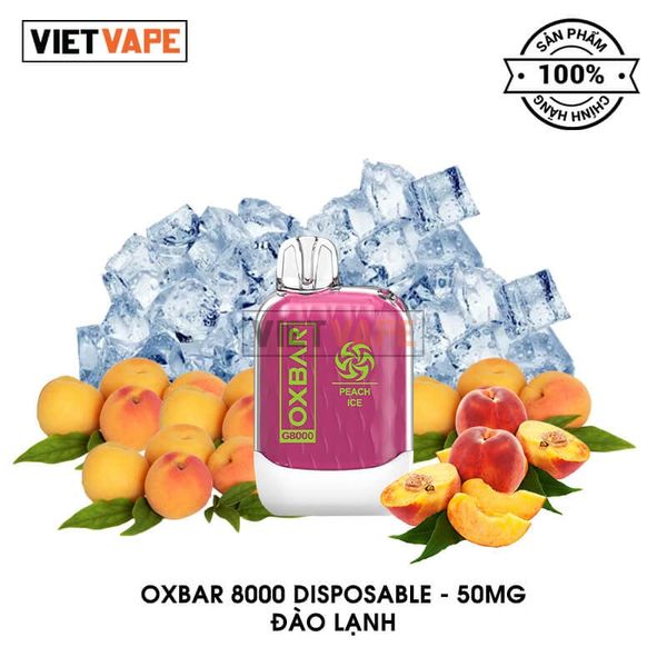 Oxva Oxbar G8000 Đào Lạnh 8000 Hơi Sạc Lại Pod Dùng 1 Lần Chính Hãng