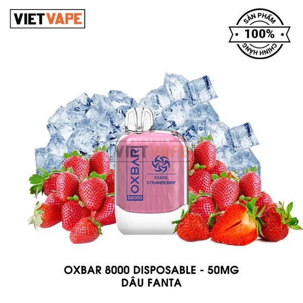 Oxva Oxbar G8000 Dâu Fanta 8000 Hơi Sạc Lại Pod Dùng 1 Lần Chính Hãng