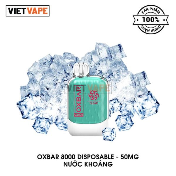 Oxva Oxbar G8000 Nước Khoáng 8000 Hơi Sạc Lại Pod Dùng 1 Lần Chính Hãng