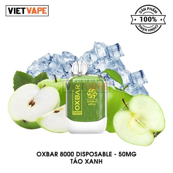 Oxva Oxbar G8000 Táo Xanh 8000 Hơi Sạc Lại Pod Dùng 1 Lần Chính Hãng