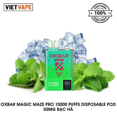 Pod 1 Lần Oxva Oxbar Magic Maze Pro, Pod 10000 Hơi, Chỉnh Được Công Suất