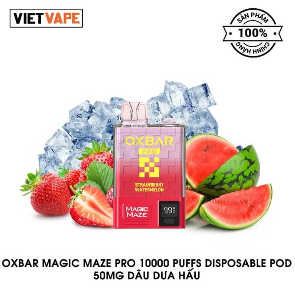 Oxva Oxbar Magic Maze Pro Dâu Dưa Hấu 10000 Hơi Sạc Lại Pod Dùng 1 Lần Chính Hãng