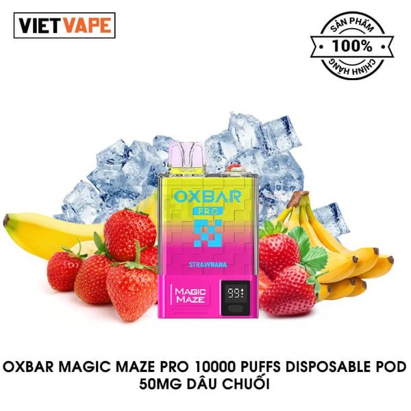 Oxva Oxbar Magic Maze Pro Dâu Chuối 10000 Hơi Sạc Lại Pod Dùng 1 Lần Chính Hãng