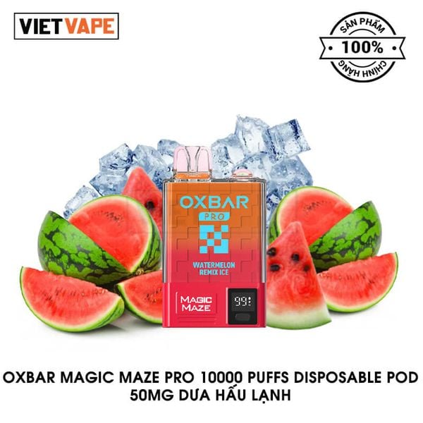 Oxva Oxbar Magic Maze Pro Dưa Hấu Lạnh 10000 Hơi Sạc Lại Pod Dùng 1 Lần Chính Hãng