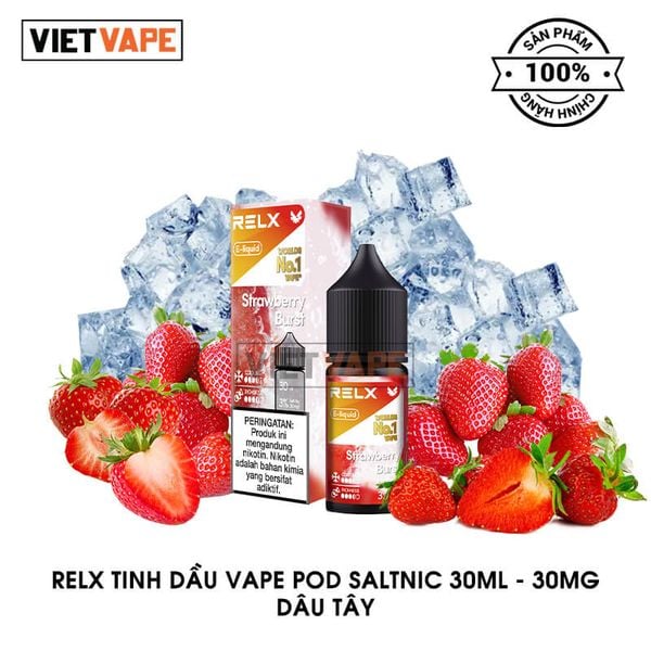 Relx Dâu Tây Salt Nic 30ml Tinh Dầu Vape Chính Hãng