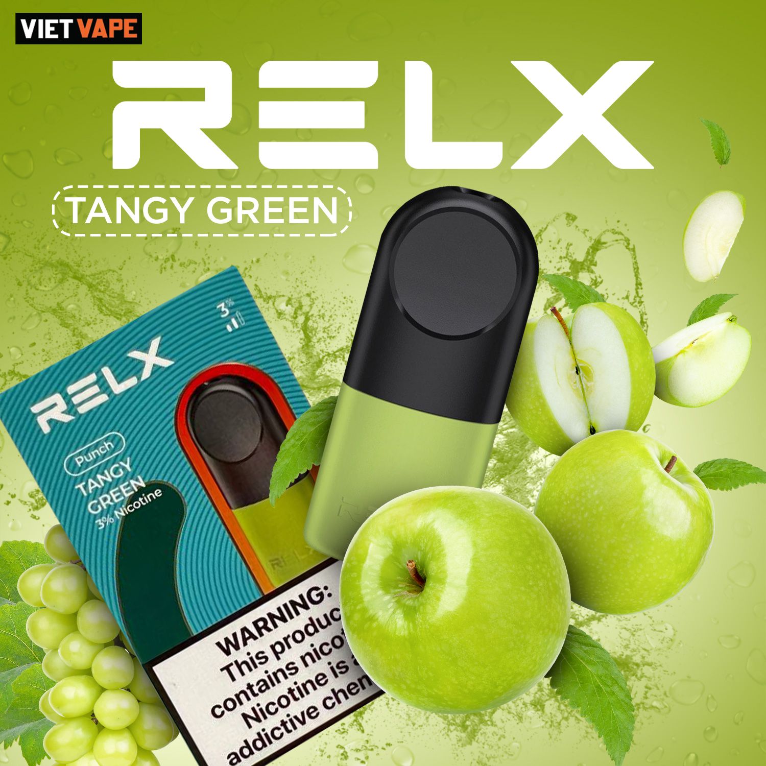 Đầu Pod Dầu Relx Pro Pro Tangy Green 30mg Chính Hãng