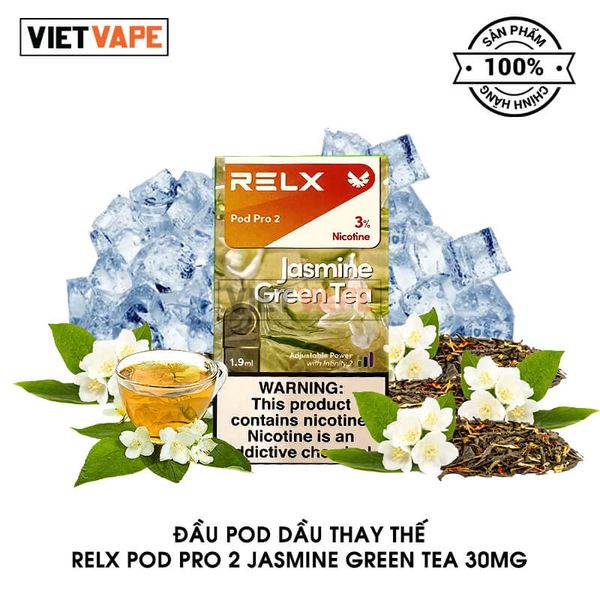 Đầu Pod Dầu Relx Pro Jasmine Green Tea 30mg Chính Hãng