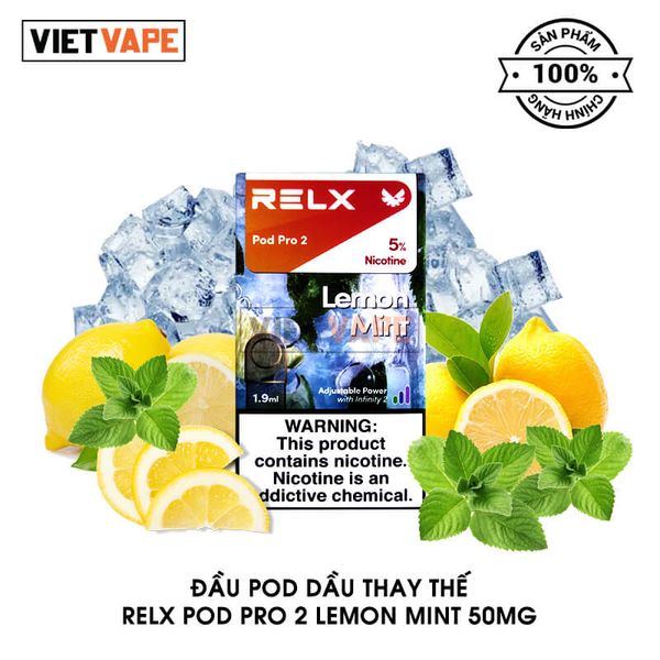 Đầu Pod Dầu Relx Pro Lemon Mint 50mg Chính Hãng