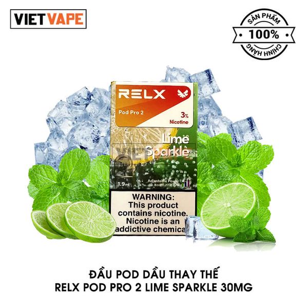 Đầu Pod Dầu RELX Pro Lime Sparkle 30mg Chính Hãng