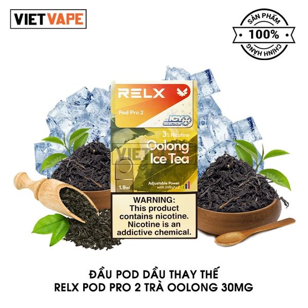 Đầu Pod Dầu Thay Thế Relx Pod Pro 2 Trà Olong Chính Hãng