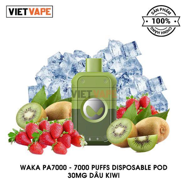 RELX Waka PA7000 Dâu Kiwi 7000 Hơi Sạc Lại Pod Dùng 1 Lần Chính Hãng