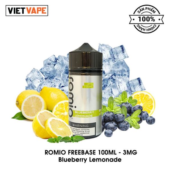 Romio Blueberry Lemonade Freebase 100ml Tinh Dầu Vape Chính Hãng