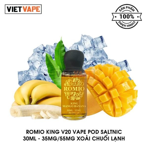 Romio V20 Xoài Chuối Lạnh Salt Nic 30ml Tinh Dầu Vape Chính Hãng