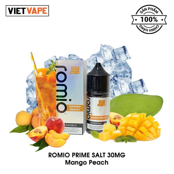 Romio Prime Mango Peach Salt Nic 30ml Tinh Dầu Vape Chính Hãng