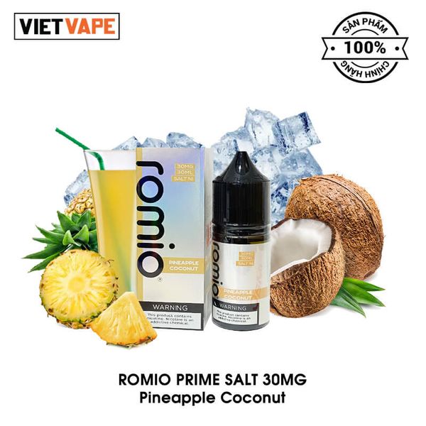 Romio Prime Pineapple Coconut Salt Nic 30ml Tinh Dầu Vape Chính Hãng