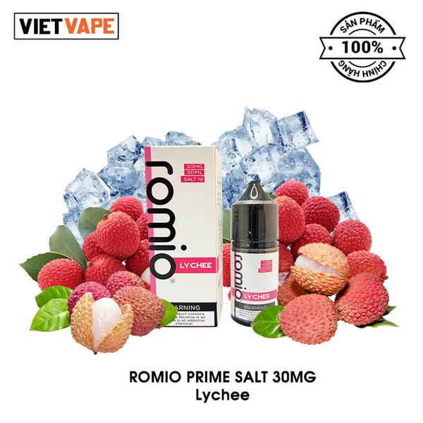 Romio Prime Lychee 30ML Salt Nic Tinh Dầu Vape Chính Hãng