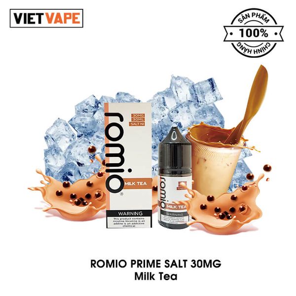 Romio Prime Milk Tea Salt Nic 30ml Tinh Dầu Vape Chính Hãng