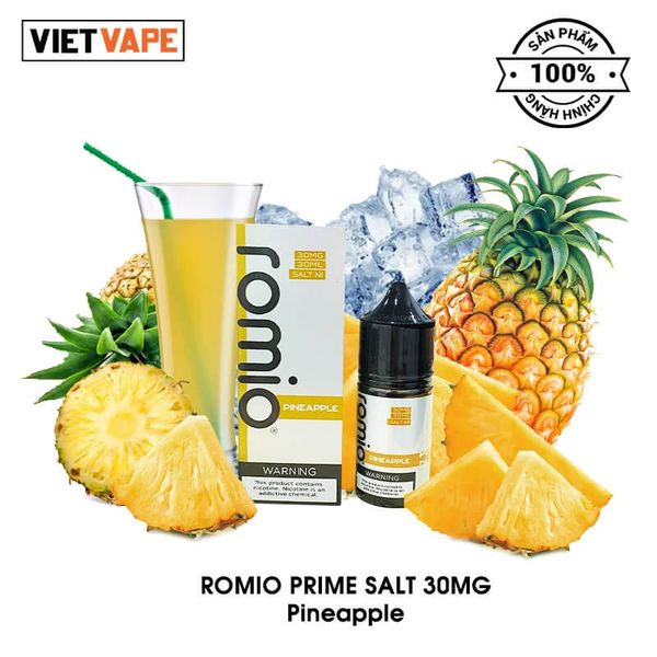 Romio Prime Pineapple Salt Nic 30ml Tinh Dầu Vape Chính Hãng