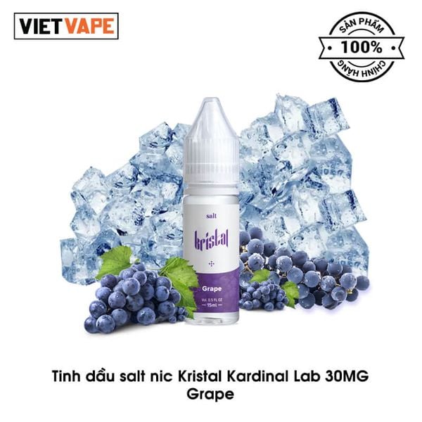 Kristal Grape Salt Nic 15ml Tinh Dầu Vape Malaysia Chính Hãng