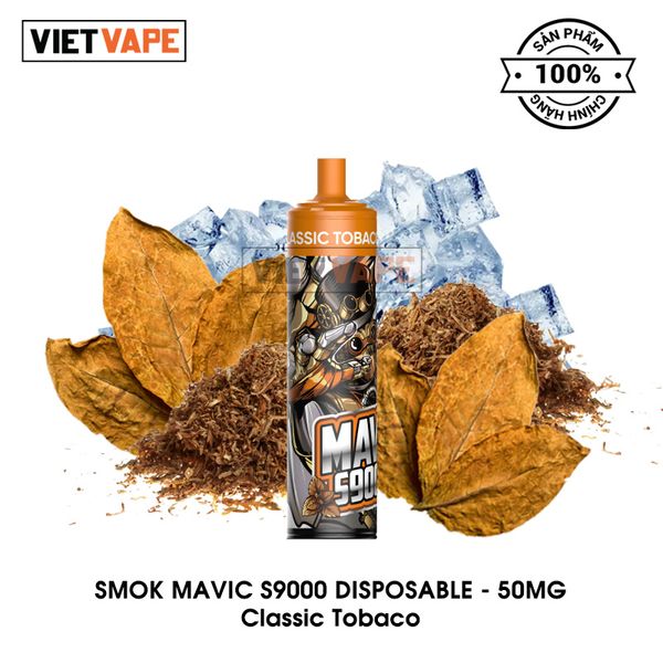 Smok Mavic S9000 Classic Tobaco 9000 Hơi Sạc Lại Pod Dùng 1 Lần Chính Hãng