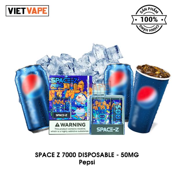 SpaceZ Pepsi 7000 Hơi Sạc Lại Pod dùng 1 Lần Chính Hãng