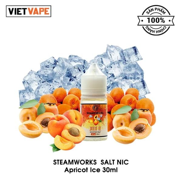 Steamworks Apricot Ice Salt Nic 30ml Tinh Dầu Vape Mỹ Chính Hãng