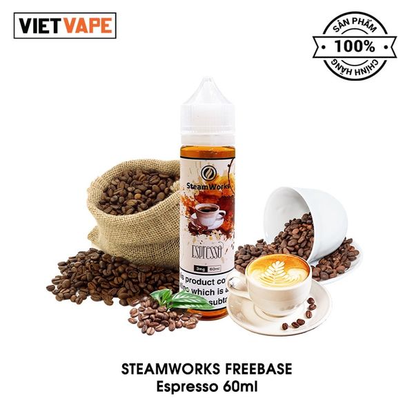 Steamworks Espresso Ice Freebase 60ml Tinh Dầu Vape Mỹ Chính Hãng