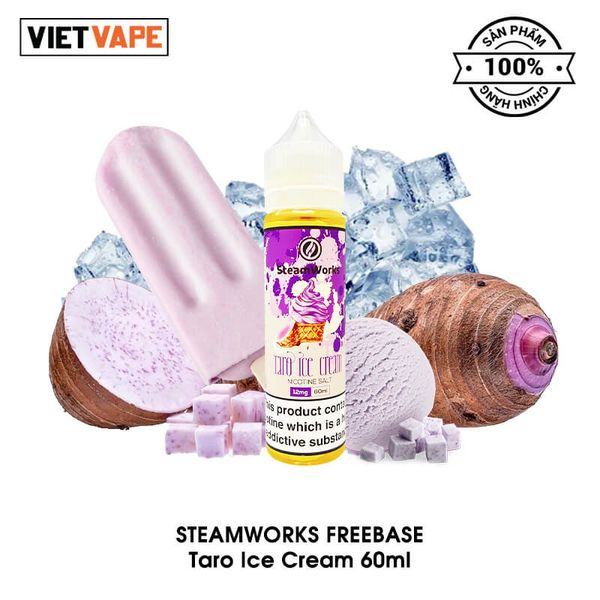 Steamworks Taro Ice Cream Freebase 60ml Tinh Dầu Vape US Chính Hãng